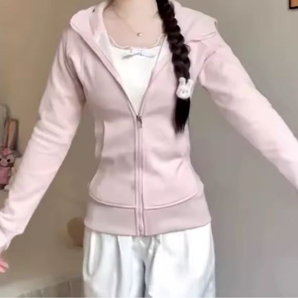 Nordstrom Tops - Pink Zip-Up Hoodie Size small